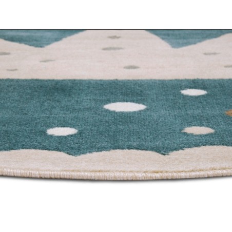 Hanse Home Dětský koberec Adventures 105970 Cream Blue 140 cm kruh
