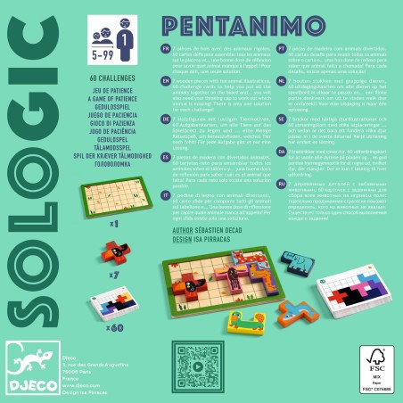 DJECO Sologic Logická hra Pentanimo