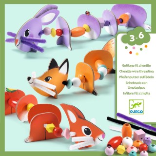 DJECO Kreativní sada Navlékání zvířátek