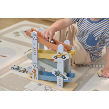 Little Dutch Závodní dráha s autíčky dřevěná Blue