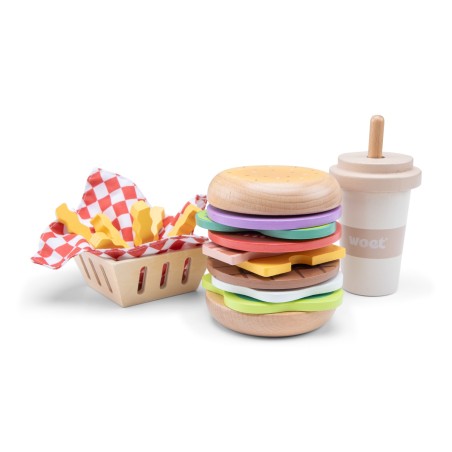 Woet Dřevěná sada fast food