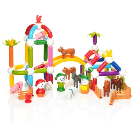 SmartMax Magnetická stavebnice Kontejner Farmářská sada XXL 116 ks