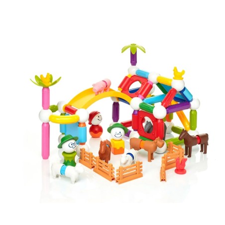 SmartMax Magnetická stavebnice Kontejner Farmářská sada XXL 116 ks