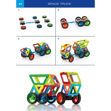 GeoSmart Magnetická stavebnice Space truck 42 ks