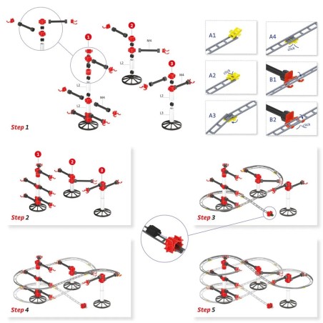 Quercetti Skyrail startovací set horská dráha pro kuličky 96 ks