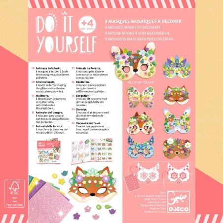 DJECO DIY Kreativní sada Masky lesní zvířaty
