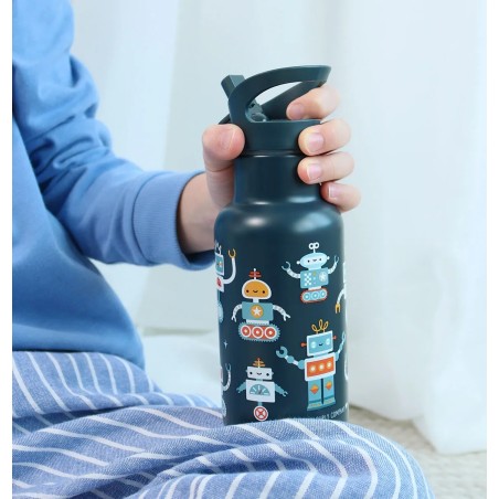 A Little Lovely Company Nerezová lahev na pití roboti 350 ml