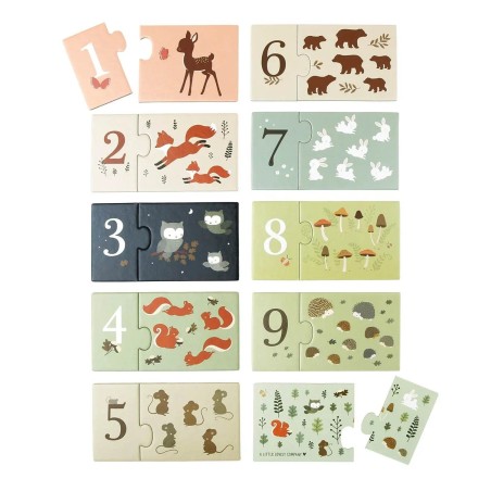 A Little Lovely Company Přiřazovací puzzle počítání s kamarády z lesa