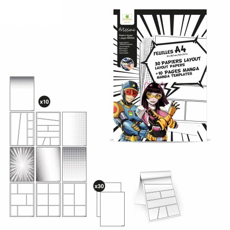 Sycomore Artissimo layout papíry A4 + textury Manga