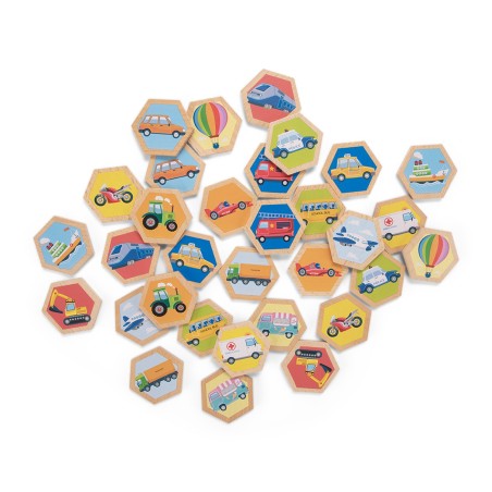 Woet by New Classic Toys Dřevěné pexeso dopravní prostředky