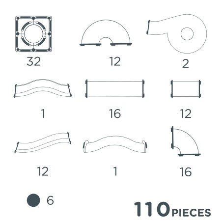 Cleverclixx Kuličková dráha Clever Pack Pastel 110 ks