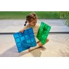 Cleverclixx Magnetická stavebnice Big Plates Blue Green 2 ks