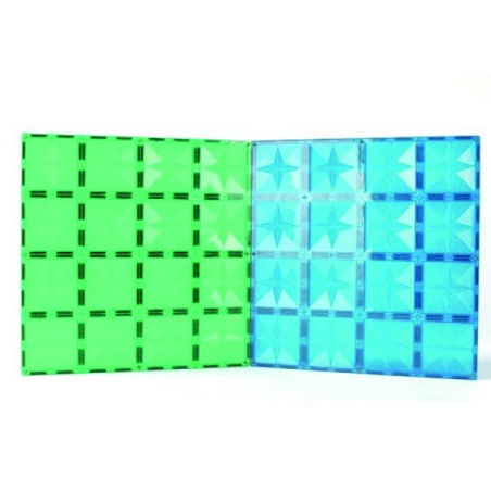 Cleverclixx Magnetická stavebnice Big Plates Blue Green 2 ks