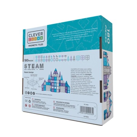 Cleverclixx Magnetická stavebnice Mega Ice Crystal Pack 180 dílků