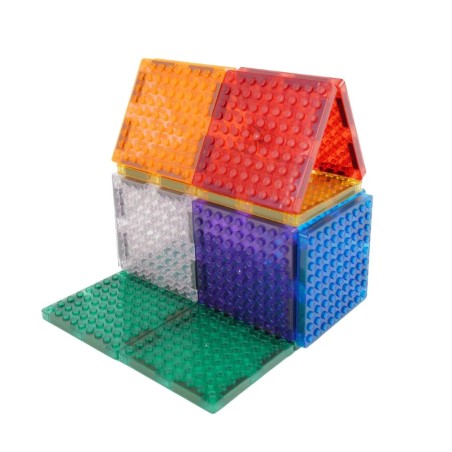Cleverclixx Magnetická stavebnice Brick Tiles Pack Intense 16 ks