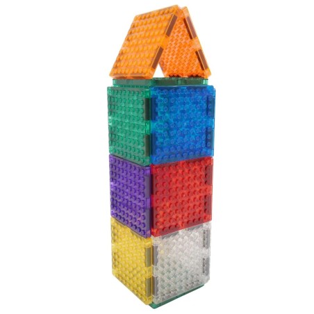 Cleverclixx Magnetická stavebnice Brick Tiles Pack Intense 16 ks
