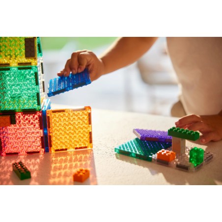 Cleverclixx Magnetická stavebnice Brick Tiles Pack Intense 16 ks