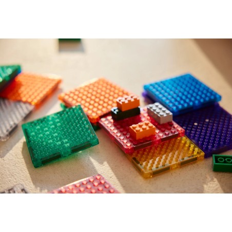 Cleverclixx Magnetická stavebnice Brick Tiles Pack Intense 16 ks