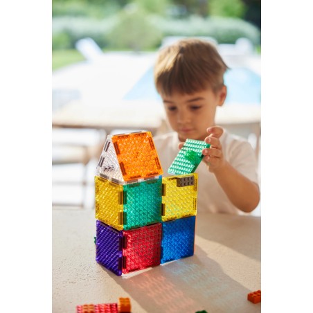 Cleverclixx Magnetická stavebnice Brick Tiles Pack Intense 16 ks