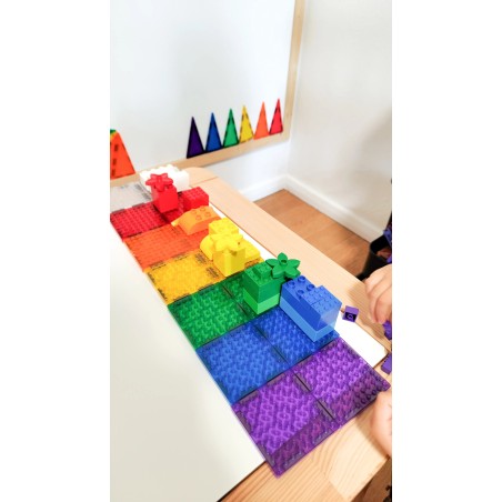 Cleverclixx Magnetická stavebnice Brick Tiles Pack Intense 16 ks
