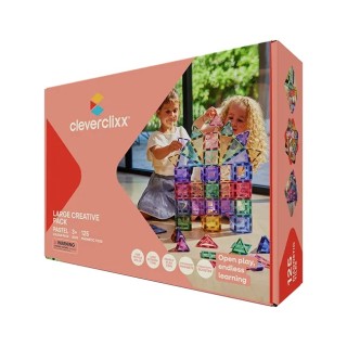 Cleverclixx Magnetická stavebnice Creative Pack Pastel 125 ks