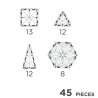 Cleverclixx Magnetická stavebnice Geo Pack Pastel 45 ks
