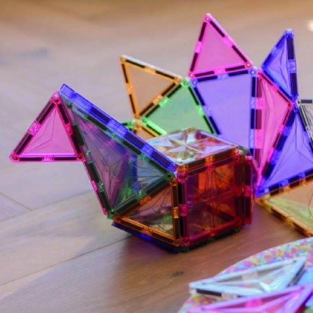Cleverclixx Magnetická stavebnice Geo Pack Pastel 45 ks
