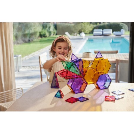 Cleverclixx Magnetická stavebnice Geo Pack Pastel 45 ks