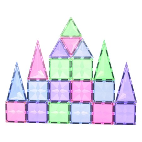 Cleverclixx Magnetická stavebnice Geo Pack Pastel 45 ks