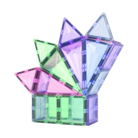 Cleverclixx Magnetická stavebnice Geo Pack Pastel 45 ks
