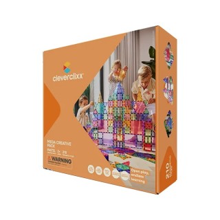 Cleverclixx Magnetická stavebnice Mega Creative Pack Pastel 210 ks