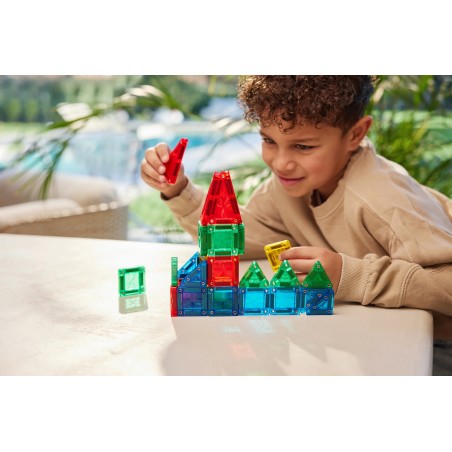 Cleverclixx Magnetická stavebnice Mini Tiles Pack Intense 28 ks