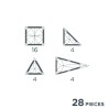 Cleverclixx Magnetická stavebnice Mini Tiles Pack Intense 28 ks