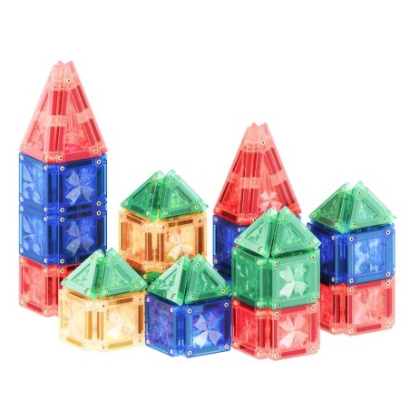 Cleverclixx Magnetická stavebnice Mini Tiles Pack Intense 28 ks