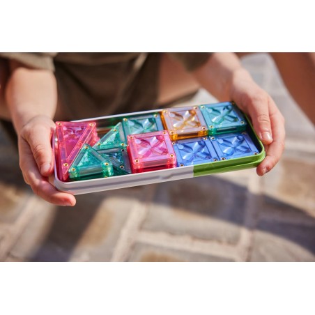 Cleverclixx Magnetická stavebnice Mini Tiles Pack Pastel 28 ks