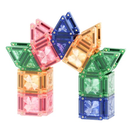 Cleverclixx Magnetická stavebnice Mini Tiles Pack Pastel 28 ks