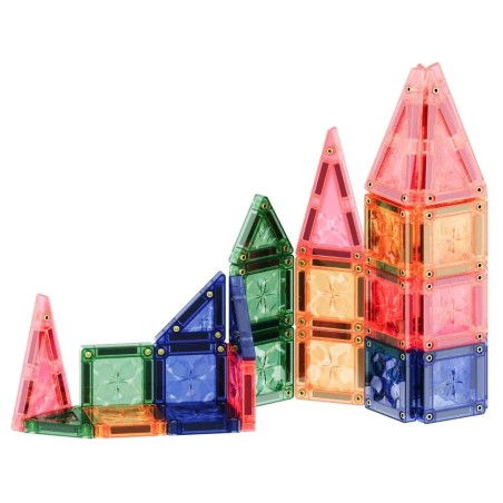 Cleverclixx Magnetická stavebnice Mini Tiles Pack Pastel 28 ks