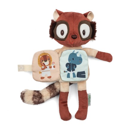 Lilliputiens Plyšová hračka lemur Elvis s látkovou knížkou
