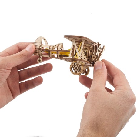 Ugears 3D dřevěná mechanická skládačka Mini dvojplošník
