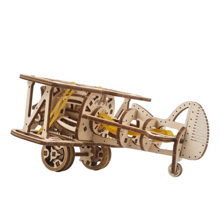 Ugears 3D dřevěná mechanická skládačka Mini dvojplošník