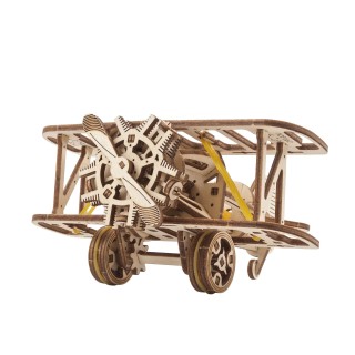 Ugears 3D dřevěná mechanická skládačka Mini dvojplošník