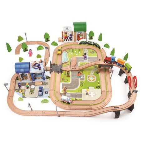 2Kids Toys Vláčkodráha Město a Vesnice 200 dílů