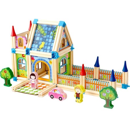 2Kids Toys Dřevěná stavebnice Zámek barevný