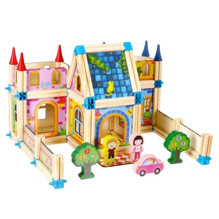 2Kids Toys Dřevěná stavebnice Zámek barevný