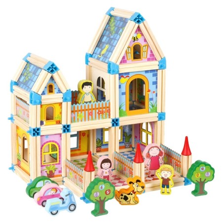 2Kids Toys Dřevěná stavebnice Zámek barevný
