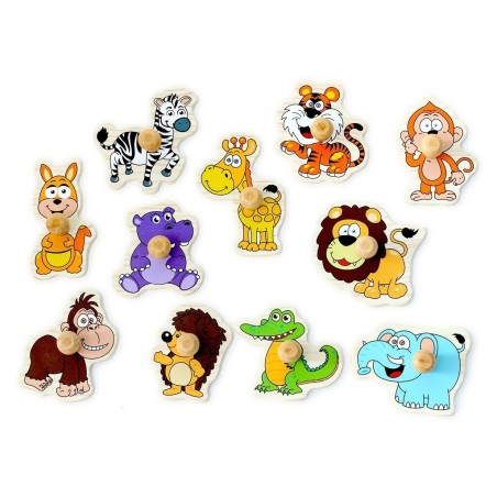 2Kids Toys Dřevěné puzzle Safari 11 dílků