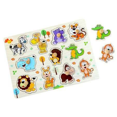 2Kids Toys Dřevěné puzzle Safari 11 dílků