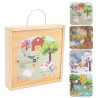2Kids Toys Puzzle v dřevěné krabici Čtyři roční období