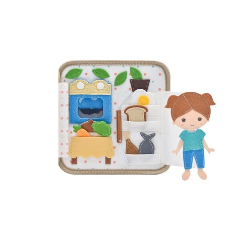 2Kids Toys Senzorická busy kniha Domeček s panenkou