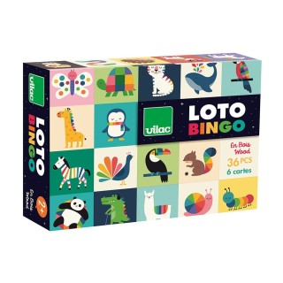 Vilac Dřevěné bingo duhová zvířata